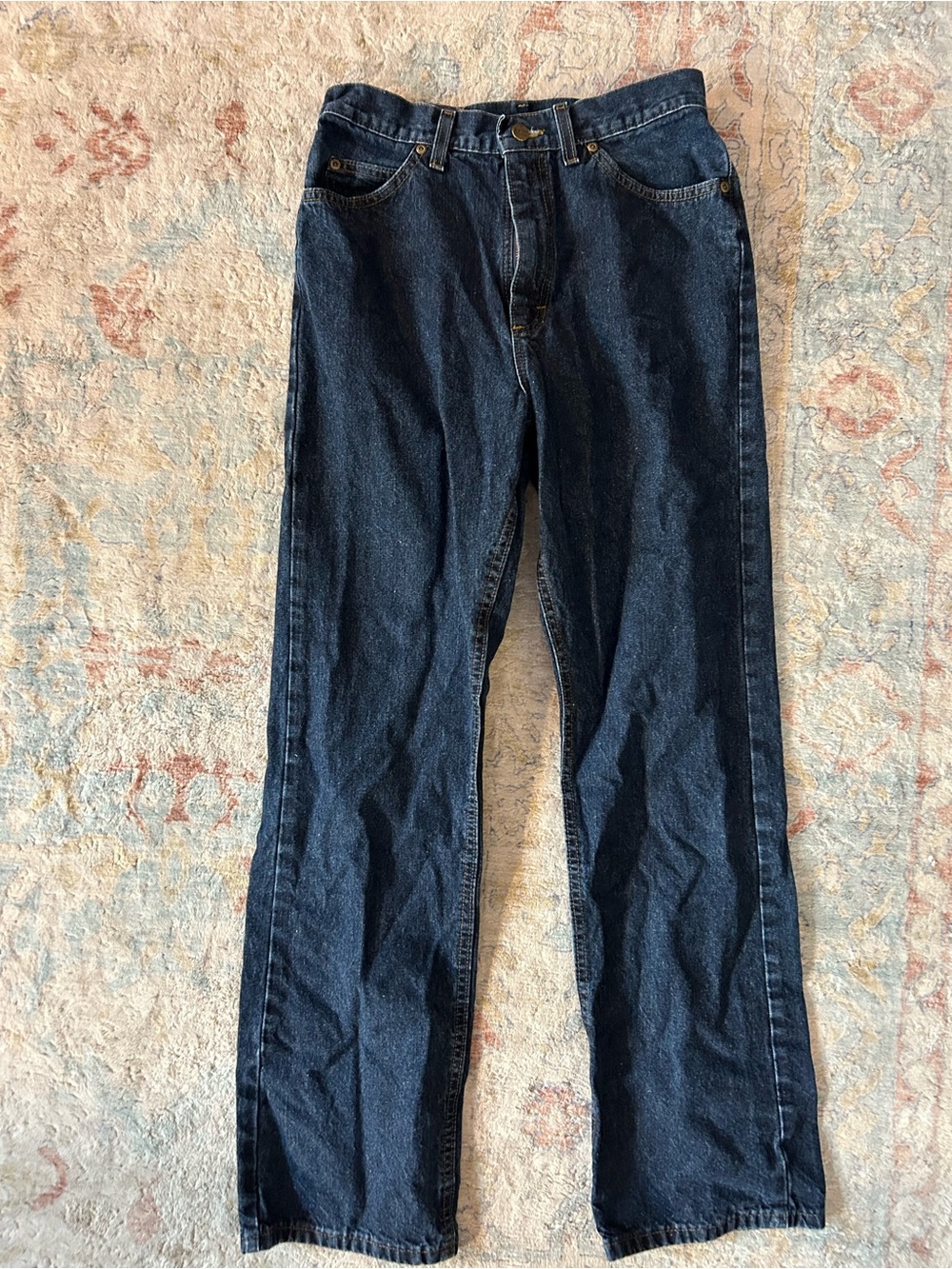 Vintage 90s L.L. Bean Women's Dark Blue Straight-Leg Jeans